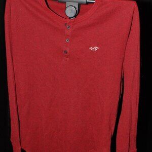Waffle Gorpcore Hollister California Mens Medium Dark Red long sleeve shirt